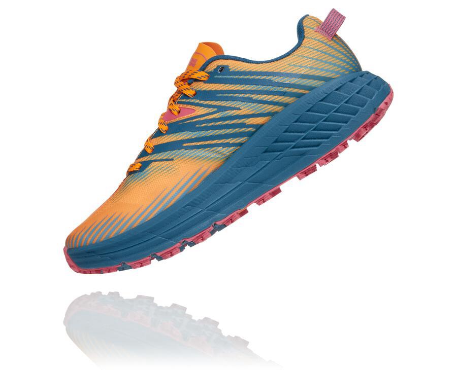 Hoka One One Womens Trail Shoes - Speedgoat 4 - Blue - EYTU43085